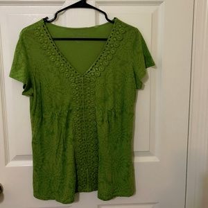 Chico's short sleeve top, green, size 1
